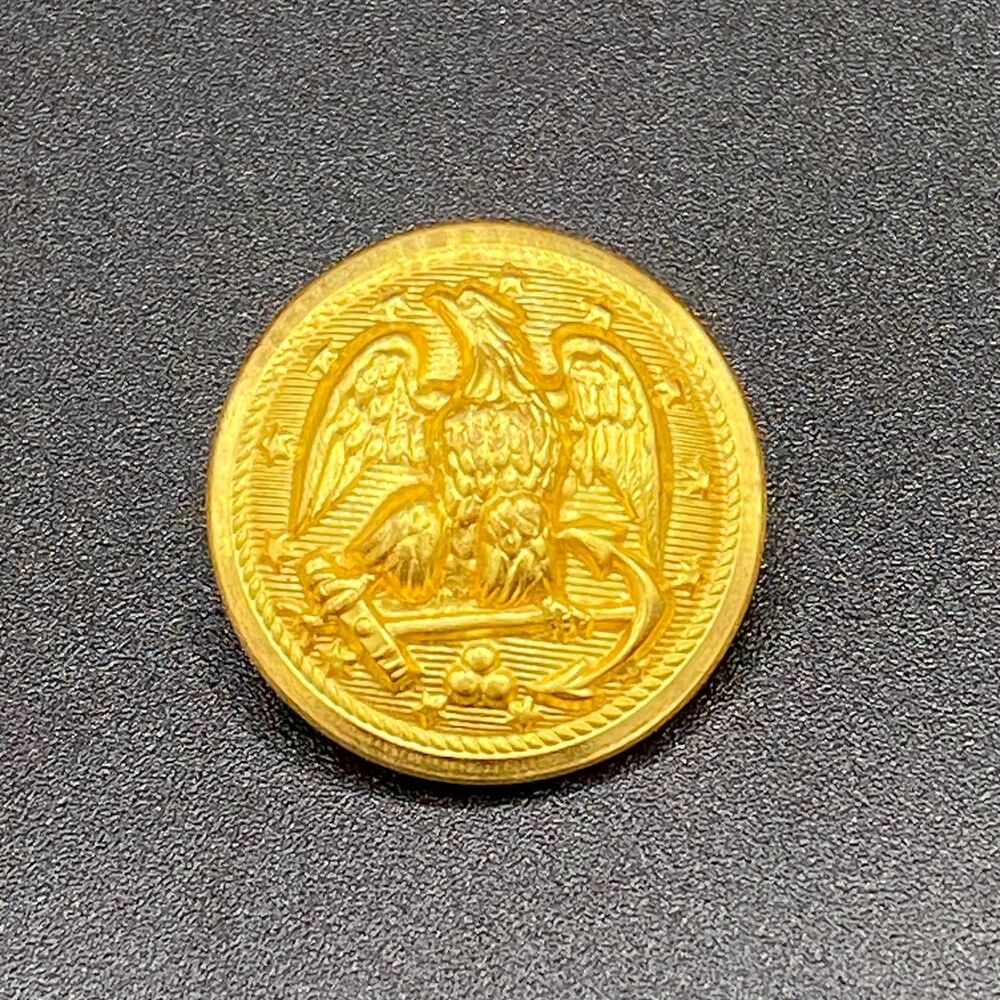 Navy Gold Tone Eagle with Anchor Waterbury Button Conn. Replacement Button (a2)